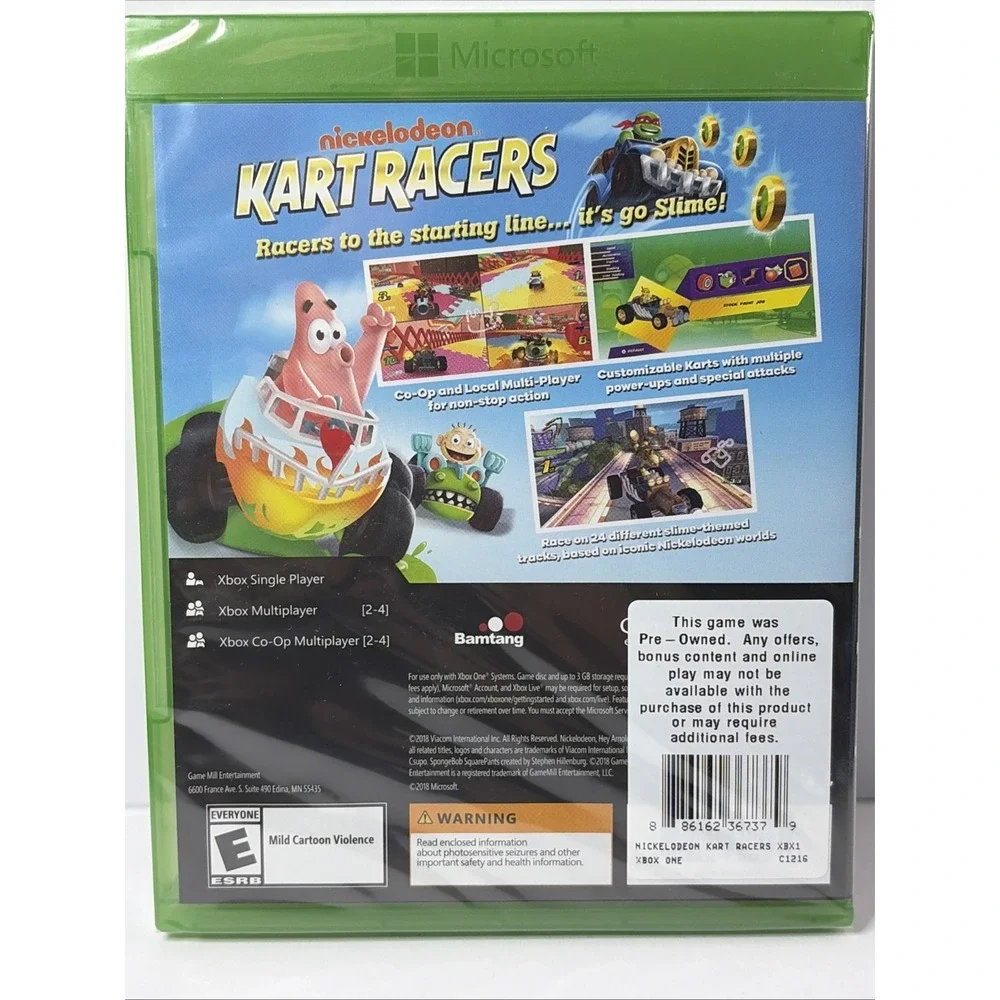 Nickelodeon Kart Racers Microsoft Xbox One Racing Game Refurbished Sealed